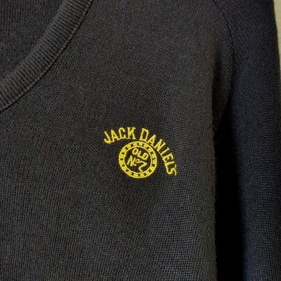 Aristocratic Embroidery 80's Vintage Classic Jack Daniels V-neck Sweater Black M - Picture 3 of 11